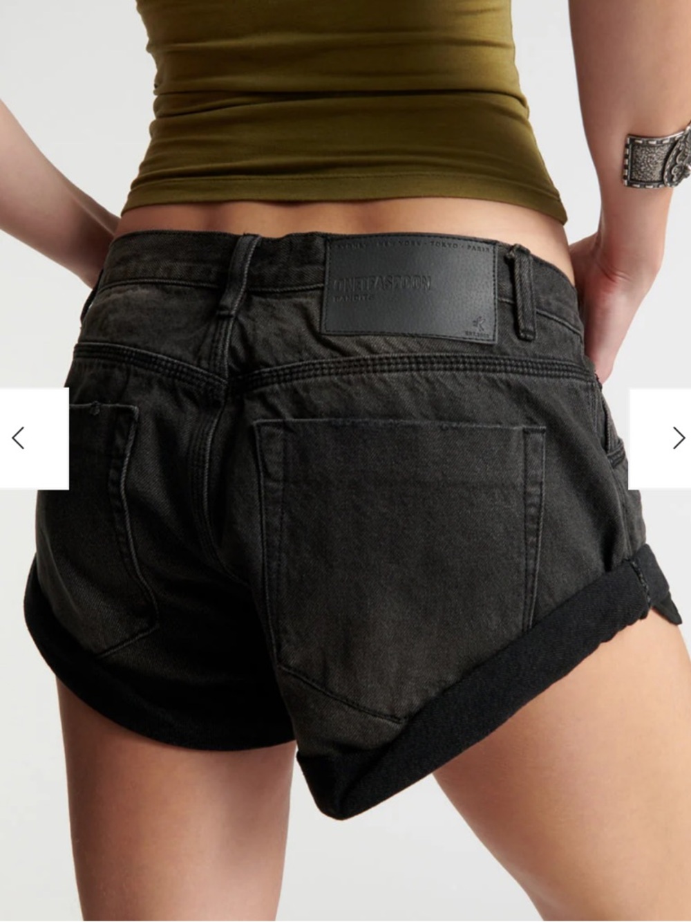 One Teaspoon Bandits Distressed Black Jean Shorts